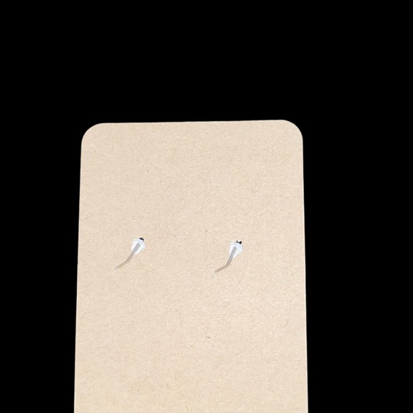 Handmade blue and pink flower earrings - Picture 4 of 4